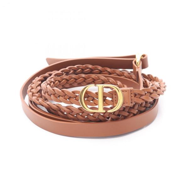 Christian Dior Dior Women's Brown Leather Double Belt (B0088UBCW44M90)